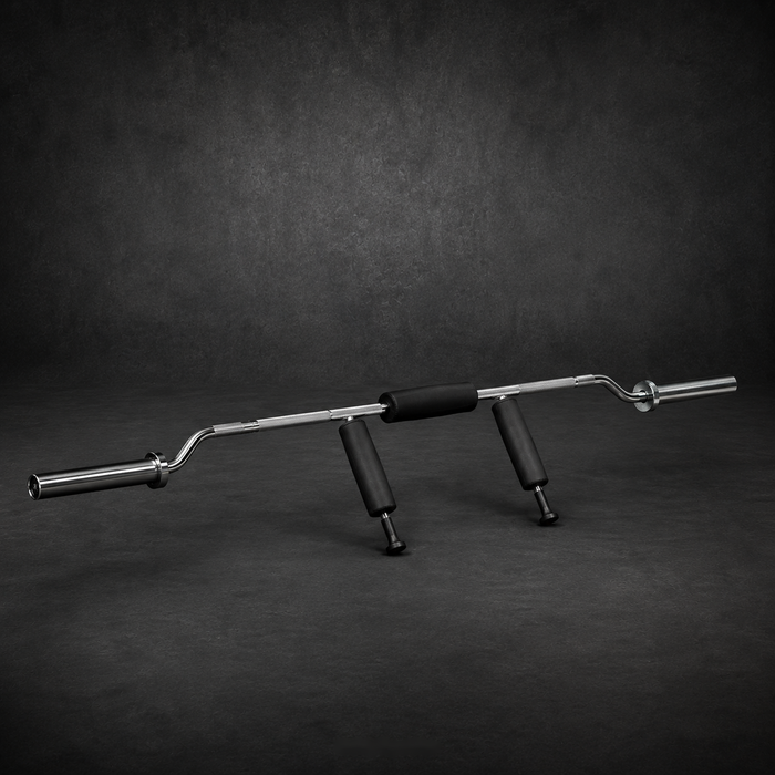 Holtmark Fitness specialty training bar product image on dark studio background